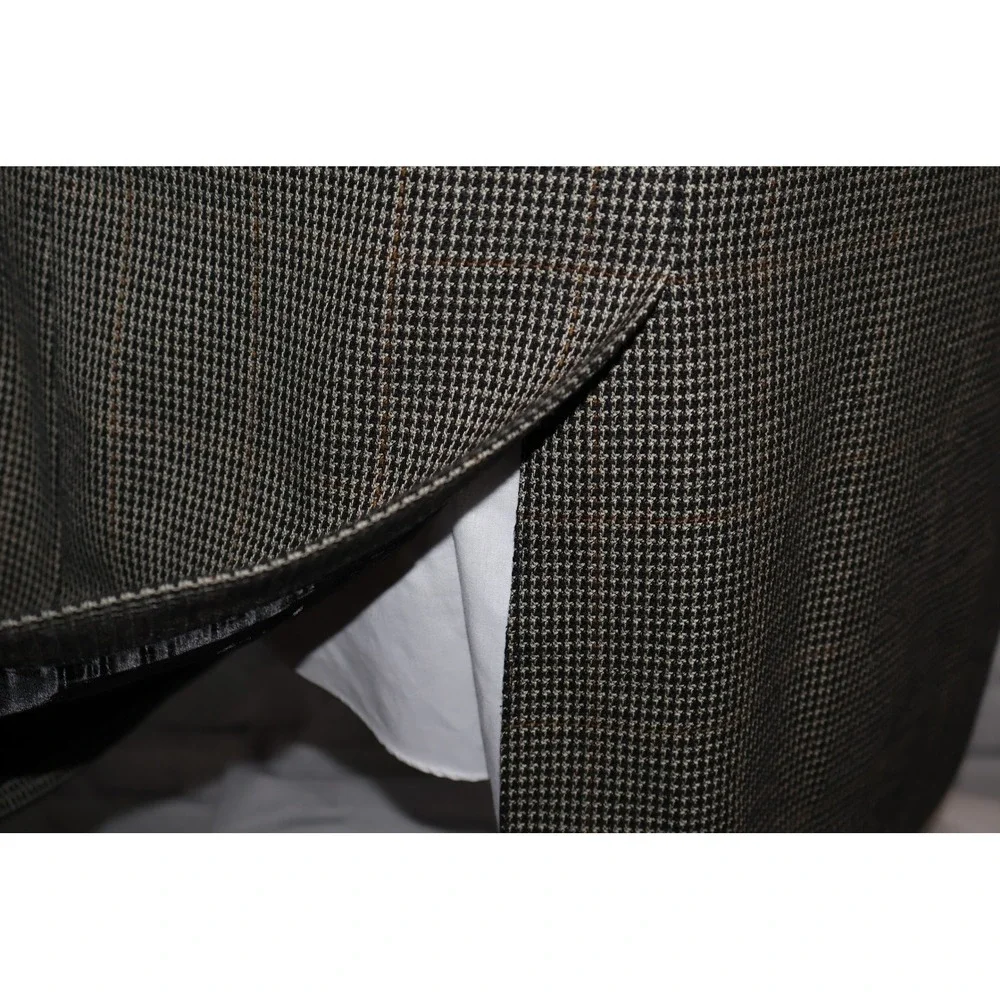 Jos. A. Bank Blazer Mens 44L Gray Houndstooth Plaid 2Btn Silk Wool Sport Coat